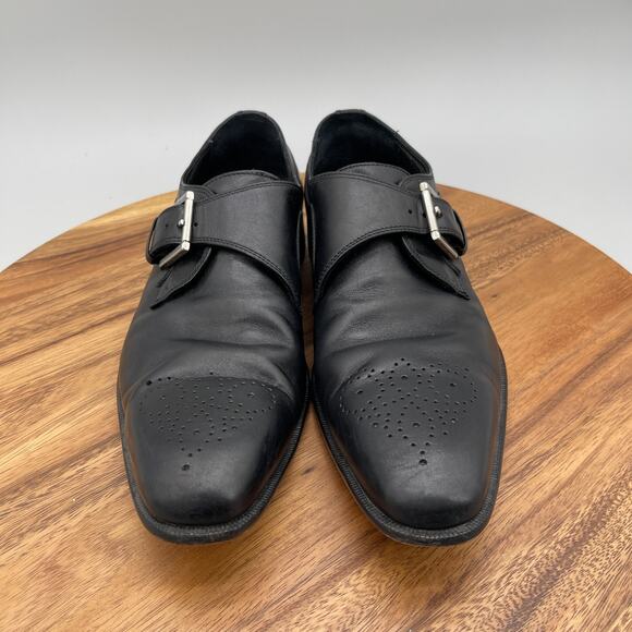 Broletto Oxfords Mens 8.5 M Black Leather Monk Strap Dress Shoes MADE IN ITALY main image 6